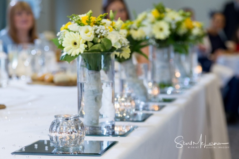 Table flowers at Cranage Hall